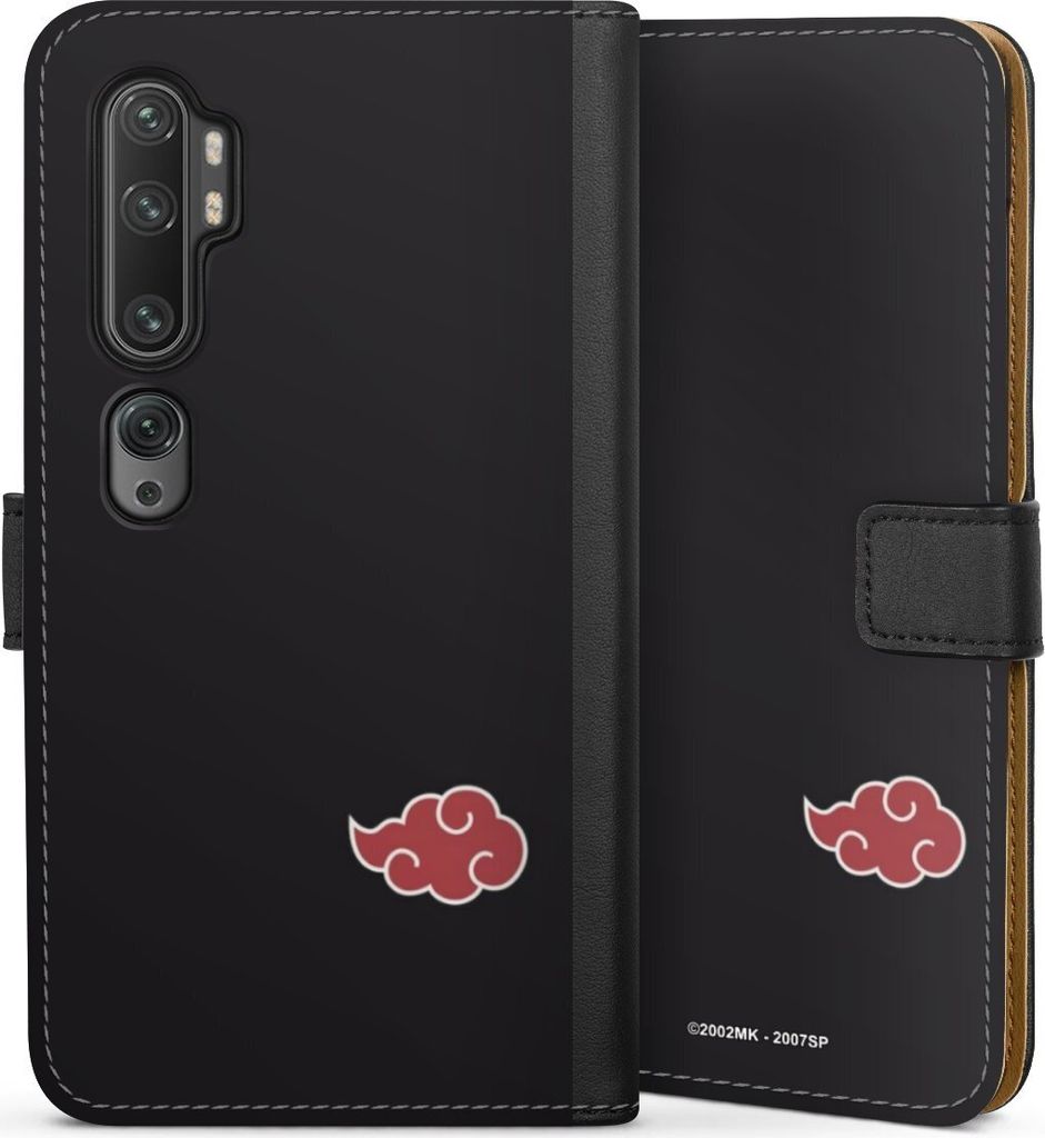 DeinDesign Klapphülle für Xiaomi Mi Note 10 Handytasche Lederhülle Tasche Naruto Shippuden Offizielles Lizenzprodukt Akatsuki