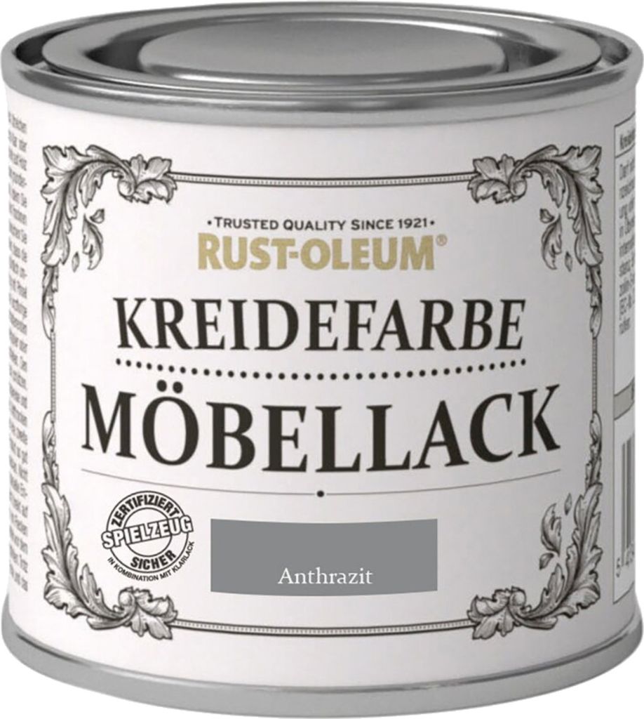 Rust Oleum Shabby Kreidefarbe Möbellack Anthrazit mattes Produktbild 1