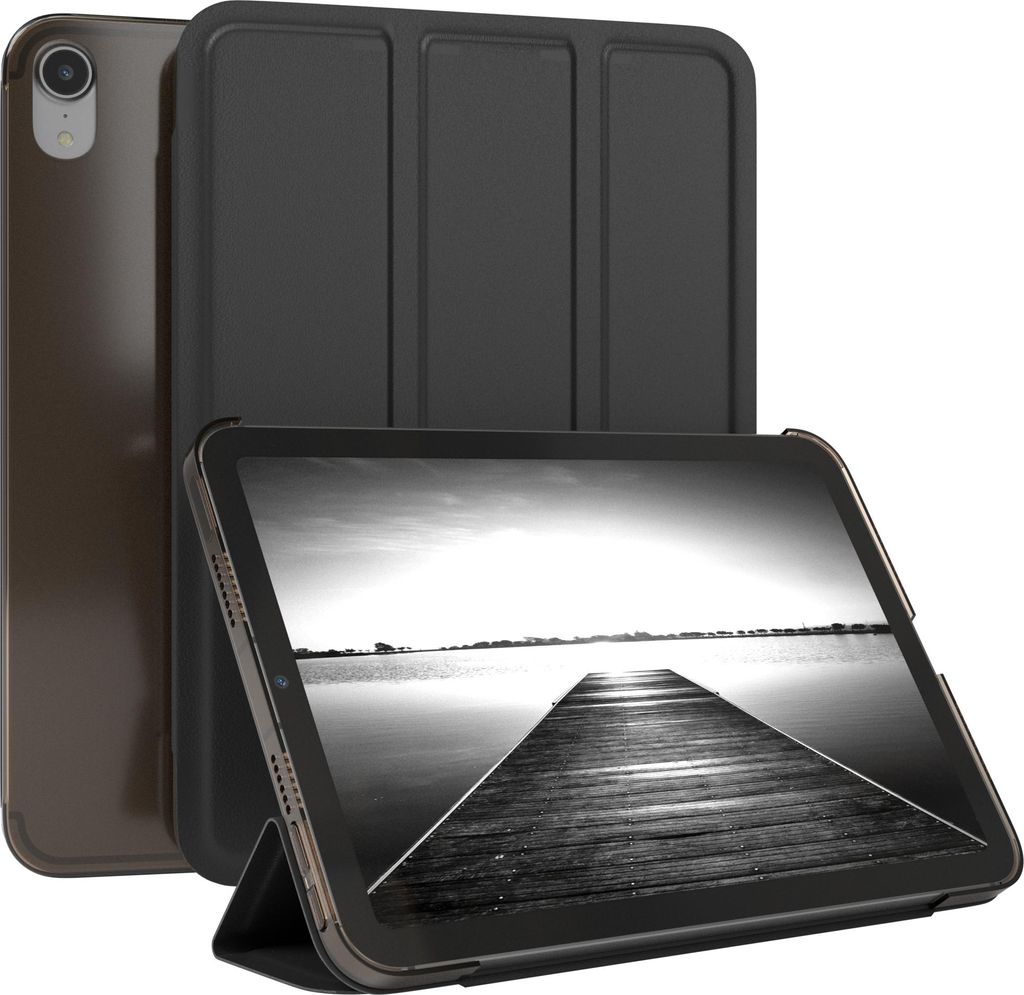 EAZY CASE Smartcase für Apple iPad Mini 6 (2021) Tabletcase Bookcover Smart Flipcase magnetisch Schwarz
