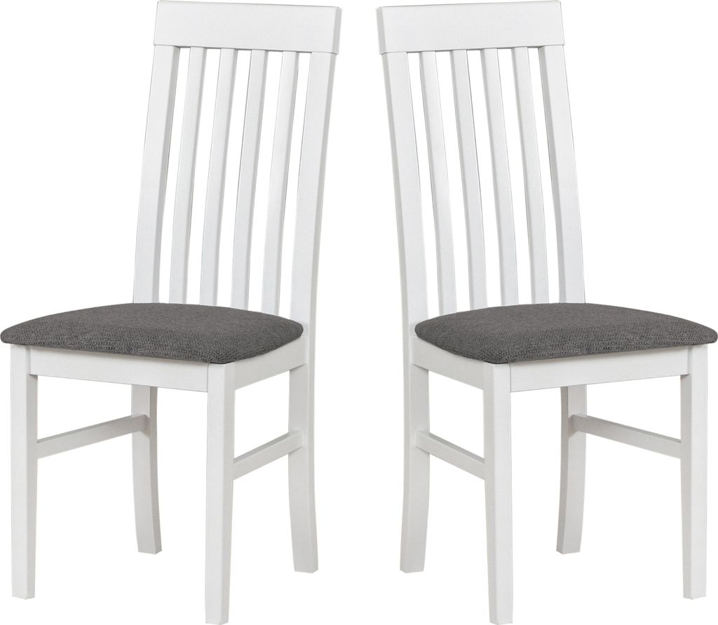 LeafDesign Küchenstühle 2er Set - Stuhl Buche Massiv - Esszimmerstuhl 120 kg - Stühle Esszimmer 2er Set - Holzstuhl - Esstischstühle NILO 1 WEI...