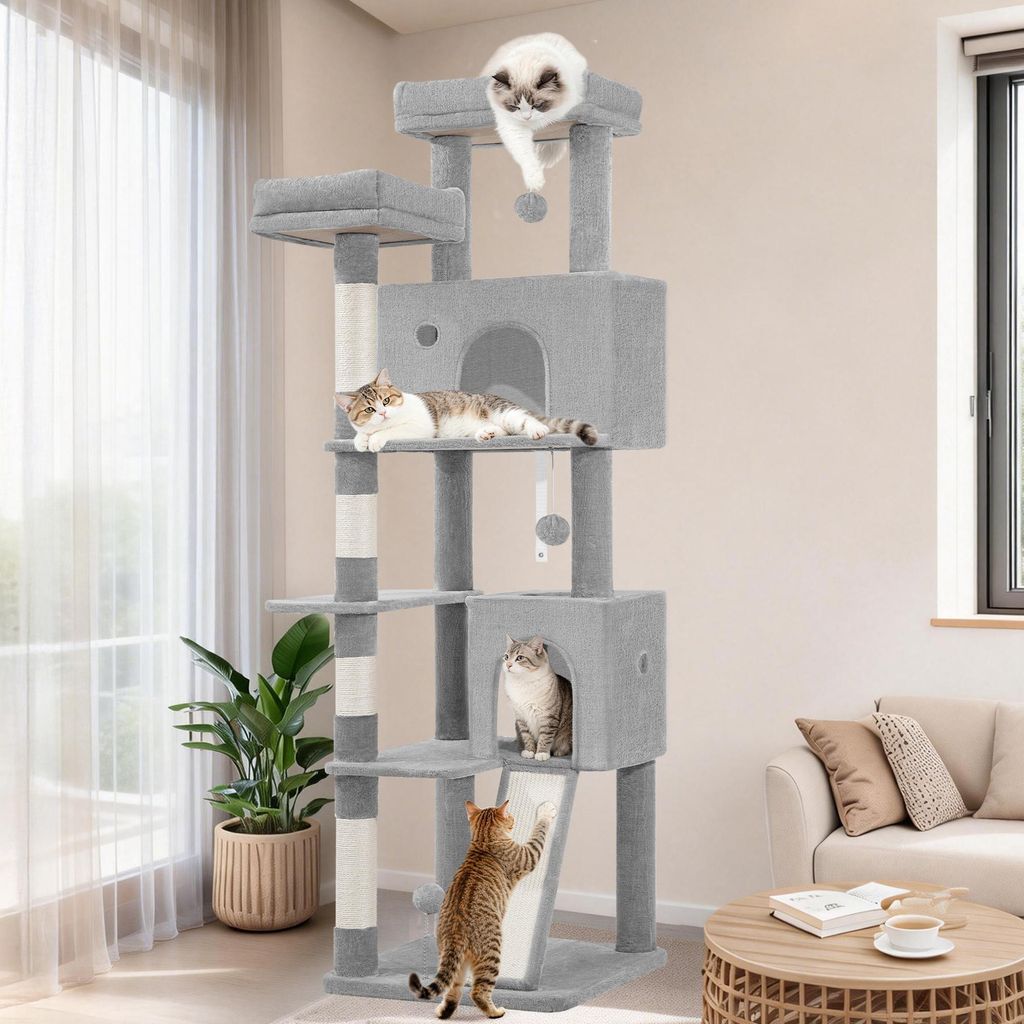 Fobyfurny Kratzbaum Groß, 178 cm Mehrstöckiger Katzenbaum, Produktbild 