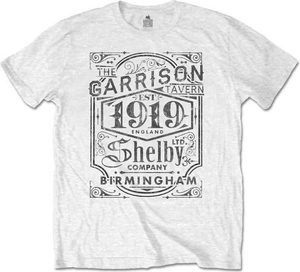Peaky Blinders - "Garrison Pub" T-Shirt für Herren/Damen Uni RO1041 (M) (Weiß)