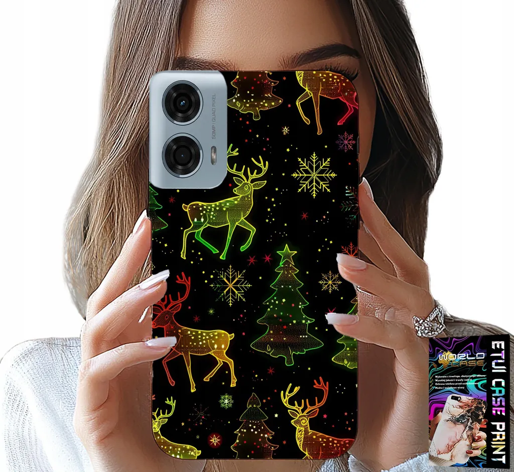 Custodia Motorola Moto G35 Antiurto Natale con Vetro Temperato