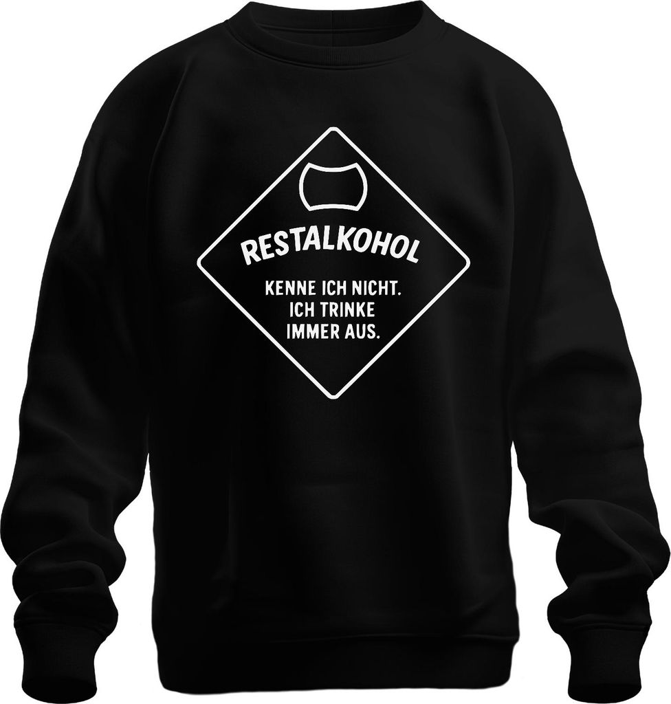 Restalkohol kenne ich nicht ich trinke lustig bier spruch party Uni Sweatshirt Pullover, Schwarz, XXL