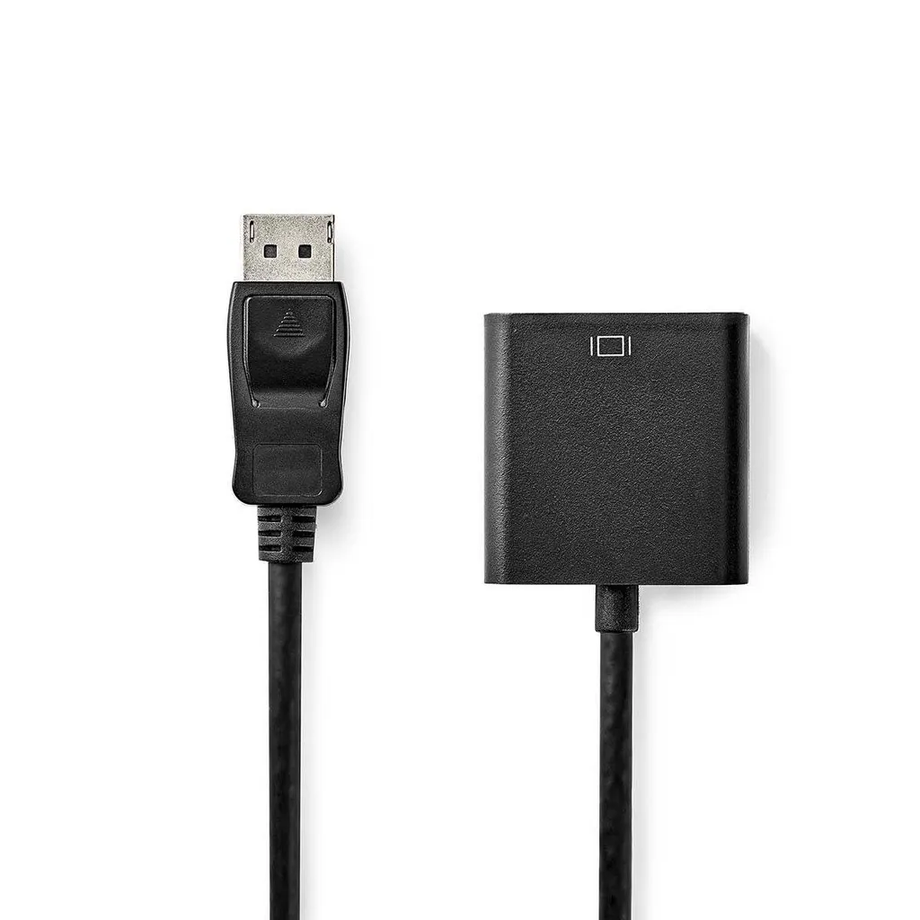 Adattatore Displayport | DisplayPort maschio | VGA femmina 15p | 1080p | Nichelato | 0,20 m | Rotondo | Nero | Scatola