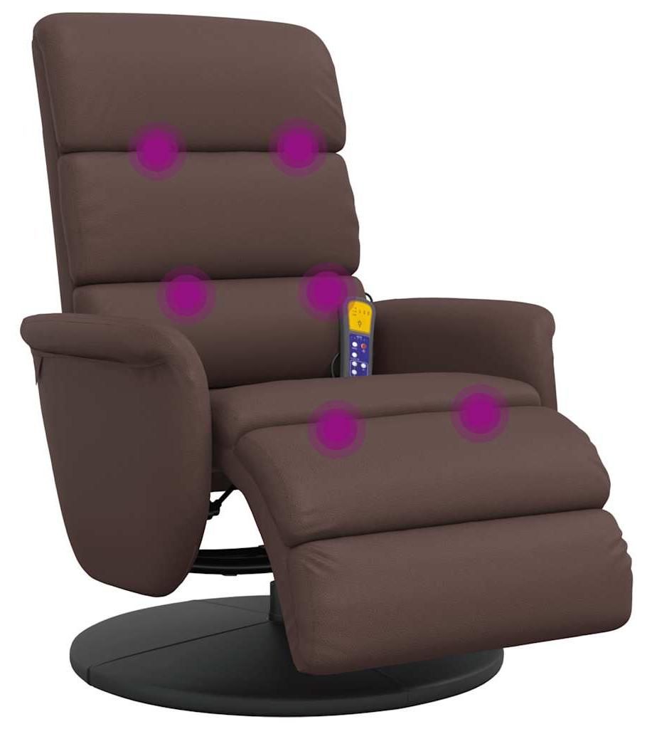 vidaXL Massagesessel mit Fußteil Braun Kunstleder