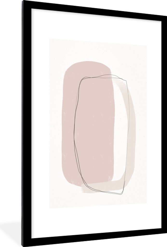 MuchoWow Gerahmtes Poster Pastell - Abstrakt - Design 60x90 cm - Poster mit Schwarzem Bilderrahmen Wandposter Rahmen Foto Bilder - Dekoration - W...