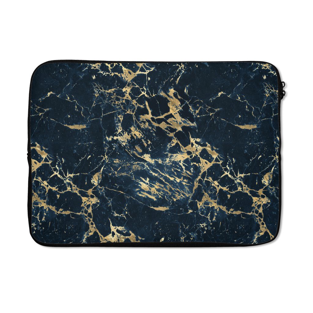 MuchoWow Laptop Hülle 13 Zoll Gold - Gemustert - Marmor - Schick Laptoptasche - Laptophülle - Sleeve - Rundumschutz