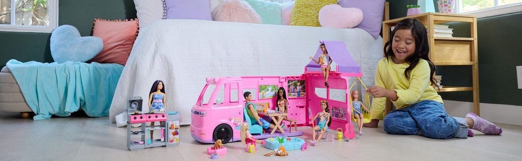 Mattel - Barbie 3-in-1 Super Abenteuer-Camper Mit Zubehör