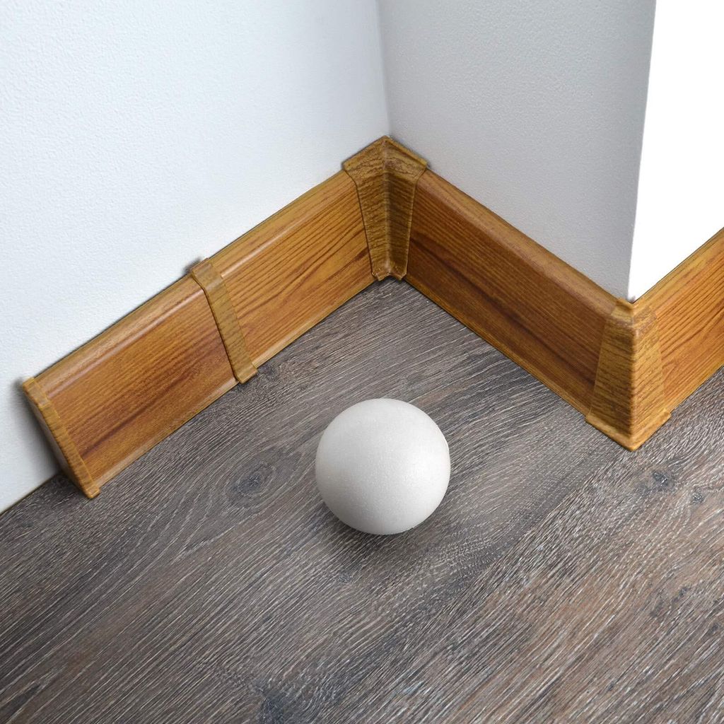 2 Meter Sockelleiste 70mm PVC Eiche Antik Laminatleisten Fussleisten aus Kunststoff PVC Laminat Dekore Fußleisten