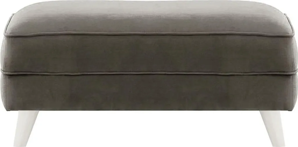 Pouf de salon Magnus Velluto 19 blanc, siège d'appoint élégant en velours