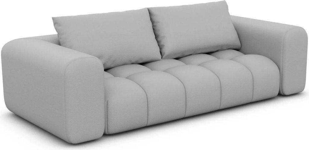 Kunstleder 3-Sitzer Couch Lavera Hellgrau
