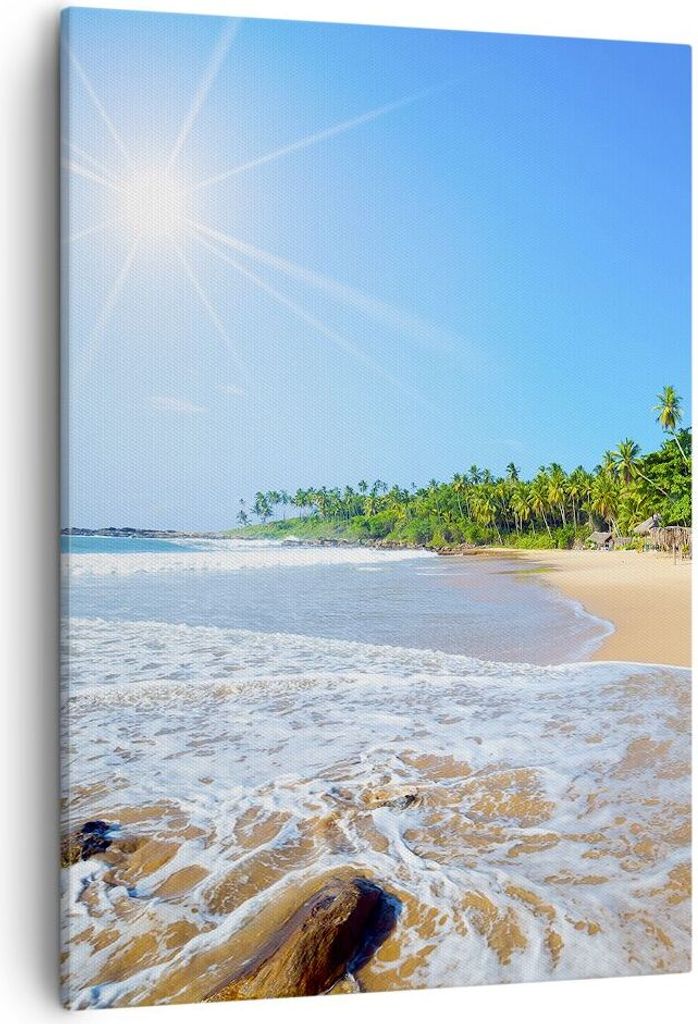 Bild auf Leinwand - Leinwandbild - Einteilig - Insel Landschaft Maledivie Freiheit - 50x70cm - Wand Bild - Wandbilder - Leinwanddruck - Wanddekorat...