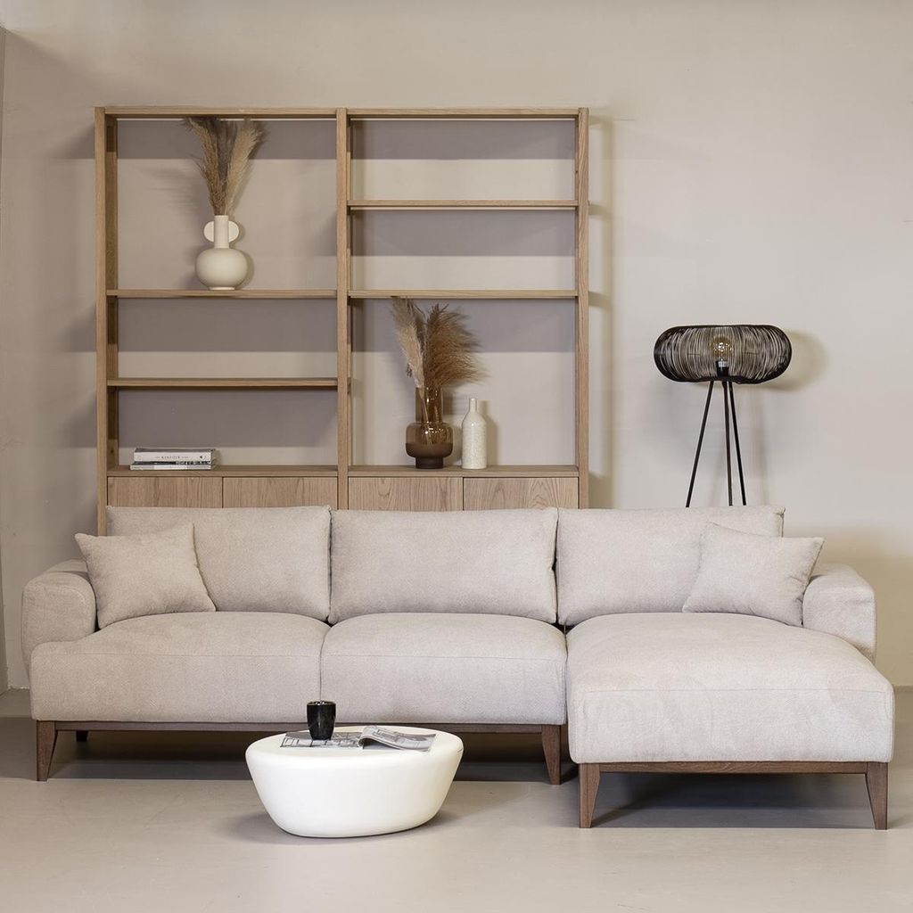 Chaiselongue Sofa Taupe - Stoff - 3-Sitzer - Rechts - Sofa Bordeaux - Giga Meubel