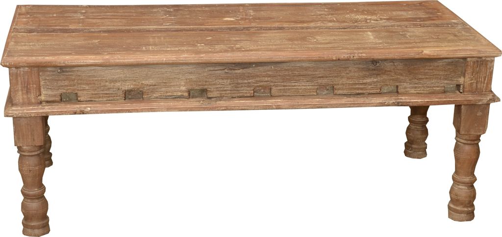 Kaffeetisch, Beistelltisch, Couchtisch mit Verzierungen, Vintage Design - Modell 2, Braun, Holz, 48*123*58 cm, Kaffeetische & Bodentische