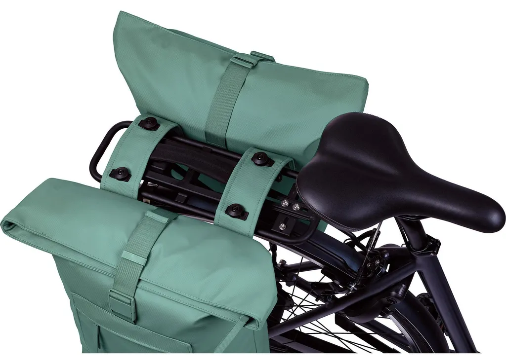 Basil Brooklyn MIK 2.0 Porte-bagages vélo shopper robuste vert argenté - 2