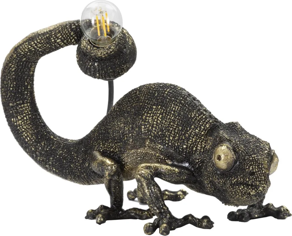 Lampe de Chevet Lézard pour Décoration Salon et Chambre Luxe Or Noir