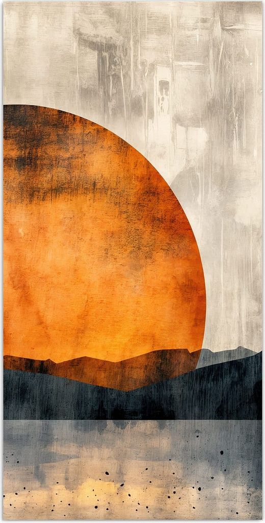 Glasbild 60x120cm in XXL für Wohnzimmer, Schlafzimmer Motiv Sonnenuntergang Kunst