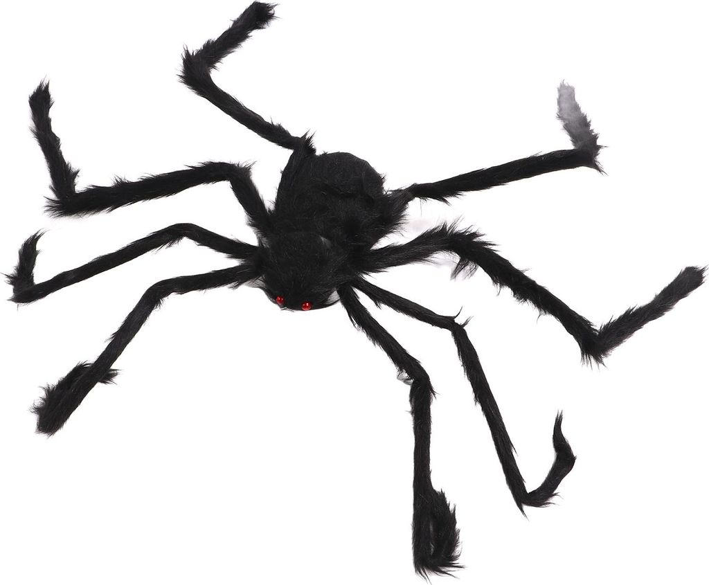 Halloween leuchtende Spinne, gruselig, große schwarze Plüsch-Requisiten für Outdoor-/Indoor-Partys, 1,2 m