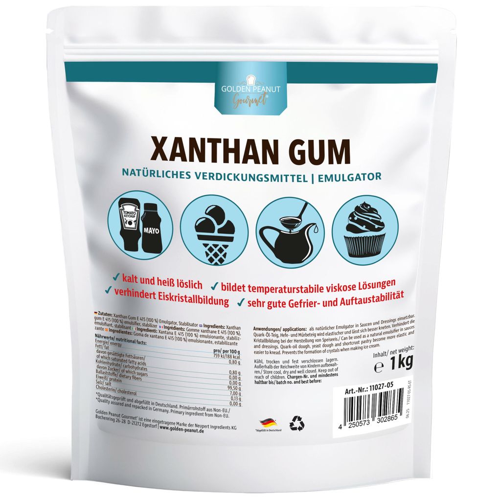 GOLDEN PEANUT Xanthan Gum Pulver 1 kg - Verdickungsmittel Produktbild 