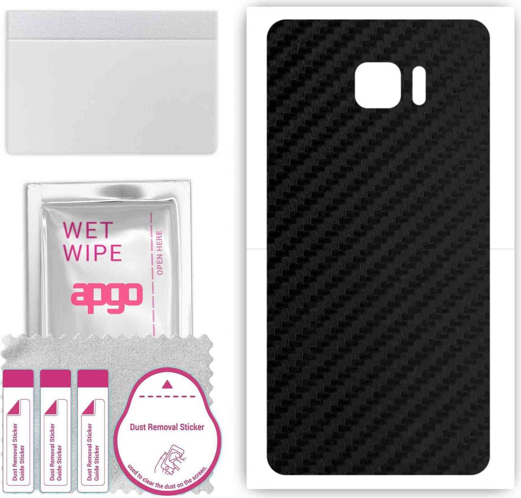 apgo Rückseite Schutzfolie, Skin, kompatibel mit HTC U Ultra, Hinten Displayschutzfolie aus Vinylfolie, kratzfest, einfache Montage - Schwarzer Ko...