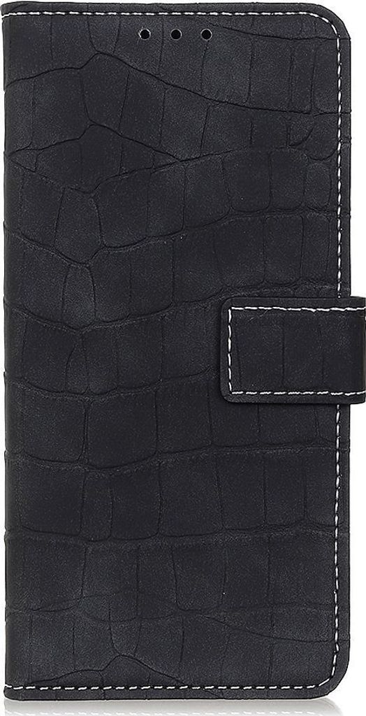 Mobigear Croco Xiaomi Redmi Note 10 5G Hülle Klapphülle Geldbörse - Schwarz