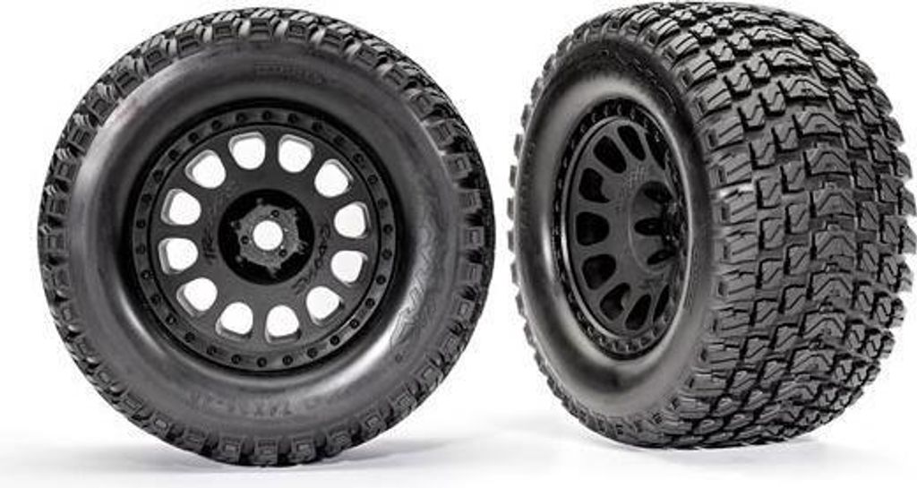 Traxxas Rad 4,3/5,7", Felge XRT Race schwarz, Reifen Gravix (Paar)