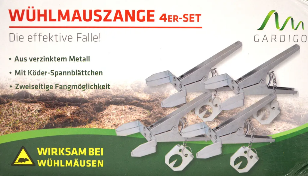 Piège à Campagnols Gardigo : Lot de 4 Pinces de Chasse Traditionnelles
