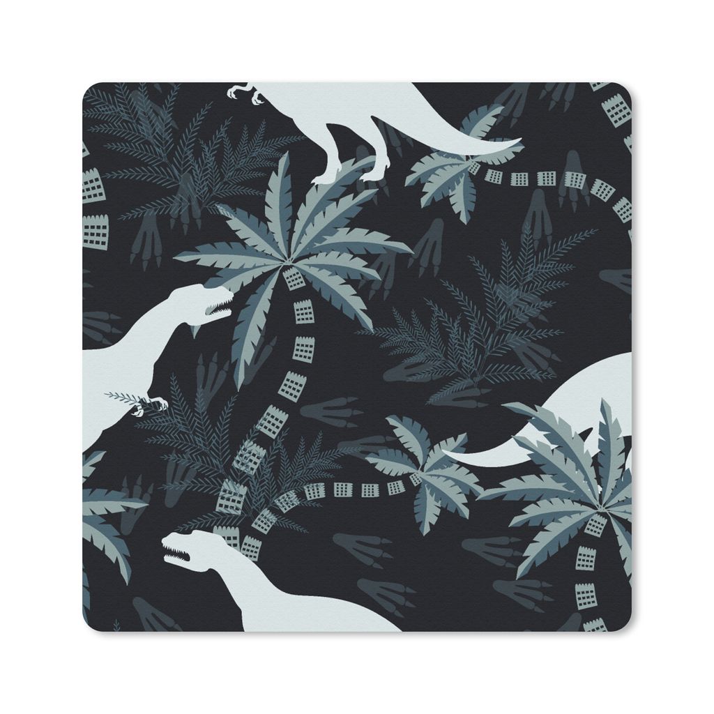 MuchoWow Mauspad Mousepad Muster - Dino - Dschungel - Jungen - Mädchen - Kinder 20x20 cm - Mousepads - Maus Mat - Pad - Mausunterlage - Desk Mat...
