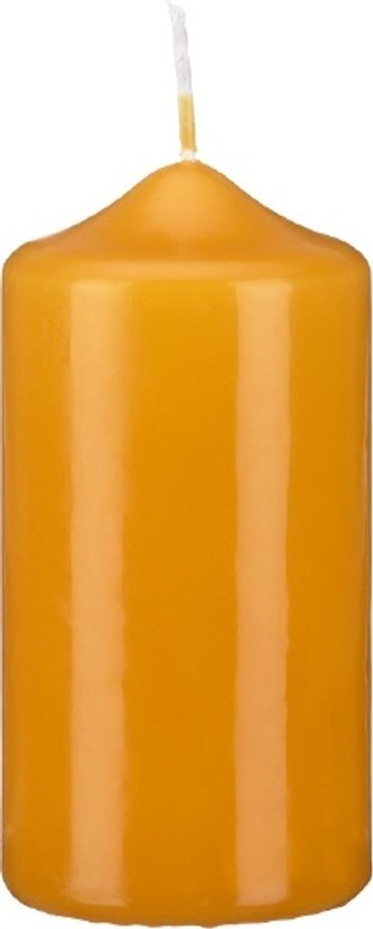 Stumpen Kerzen Honig Natur 20 x Ø 8 cm, 6 Stück getauchte Stumpenkerzen mit Spitzkopf in RAL Qualität