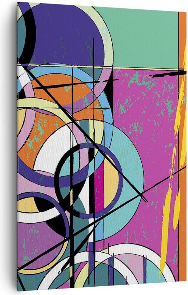 Bild auf Leinwand - Leinwandbild - Einteilig - Abstraktion modern - 80x120cm - Wand Bild - Wanddeko - Wandbilder - Leinwanddruck - Wanddekoration -...
