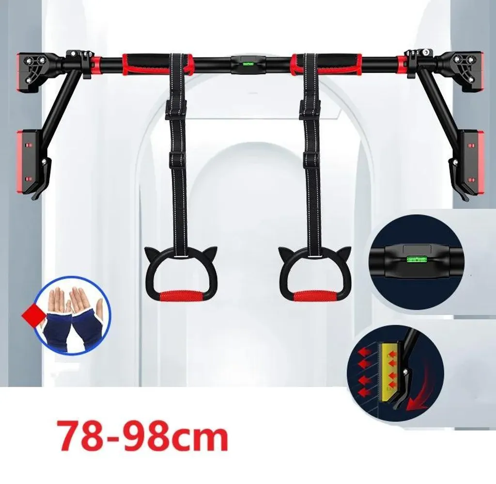 Barre de traction porte sans perçage ajustable 78-98cm avec mousse confort