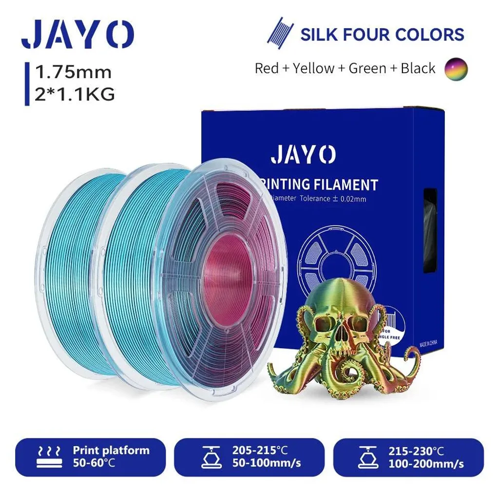 Filament PLA Robuste RD-YL-GN-BK : Haute Résistance pour Impression 3D - 2