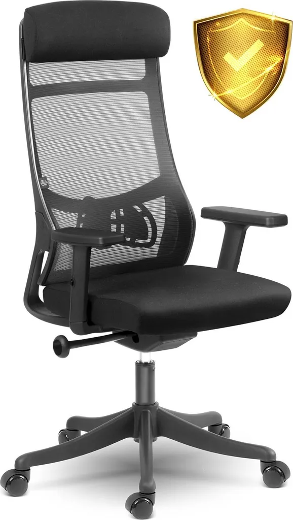 Fauteuil de bureau anti mal de dos Sofotel Brema noir en micro-maille