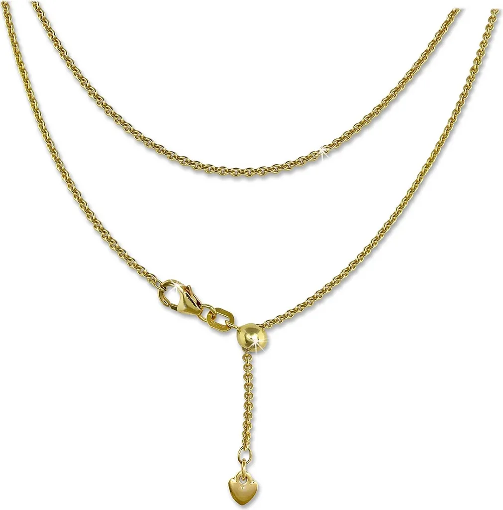 Collier Cœur en Argent 925 Doré SilberDream 45cm de Haute Qualité Or