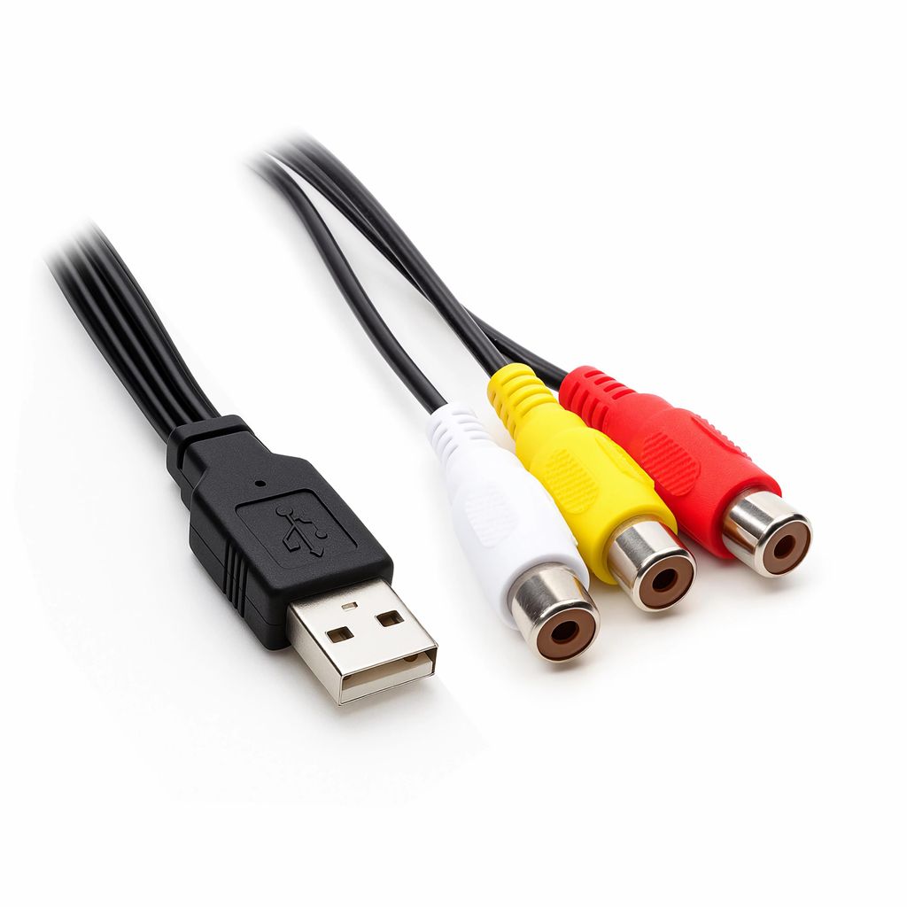 O28 USB auf 3 Cinch Kabel 150 cm – USB 2.0 Stecker auf Cinch Buchsen AV Audio Video Adapter