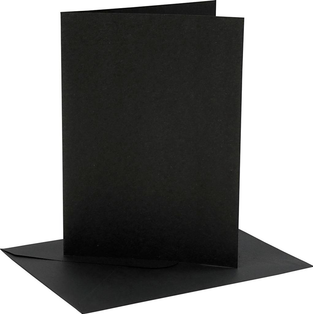 Creativ-Firmenkarten und Umschläge, Kartengröße 12,7 x 17,8 cm, Umschlaggröße 13,3 x 18,5 cm, 230 g, schwarz, 4 Set 1 Box