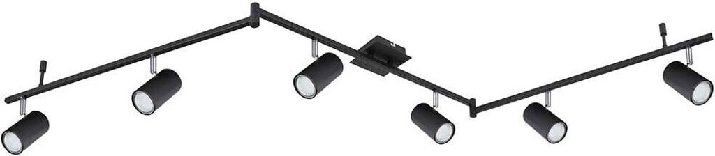Deckenleuchte, Spots beweglich, schwarz matt, L 180 cm