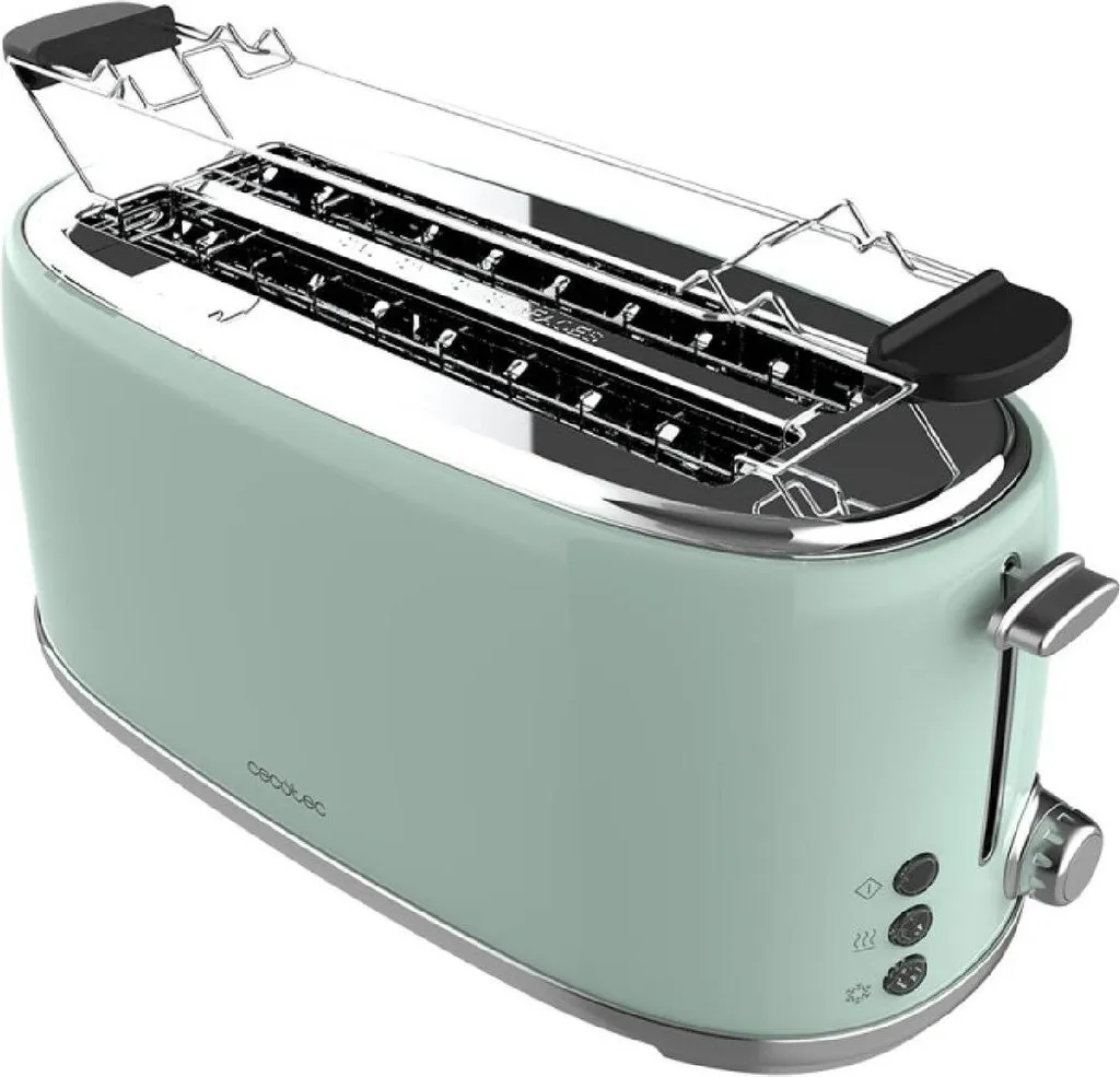 Tostapane Cecotec 1600 Retro Verde: Potenza 1630W per Pane Artigianale