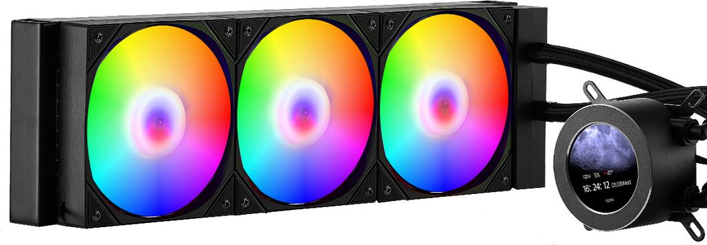 VEVOR CPU-Flüssigkeitskühler, AIO-CPU-Wasserkühler – 3x 120 mm PWN-Lüfter & Pumpe, PC-Wasserkühlung mit 5,3 cm LCD-Display & ARGB-Licht, fü...