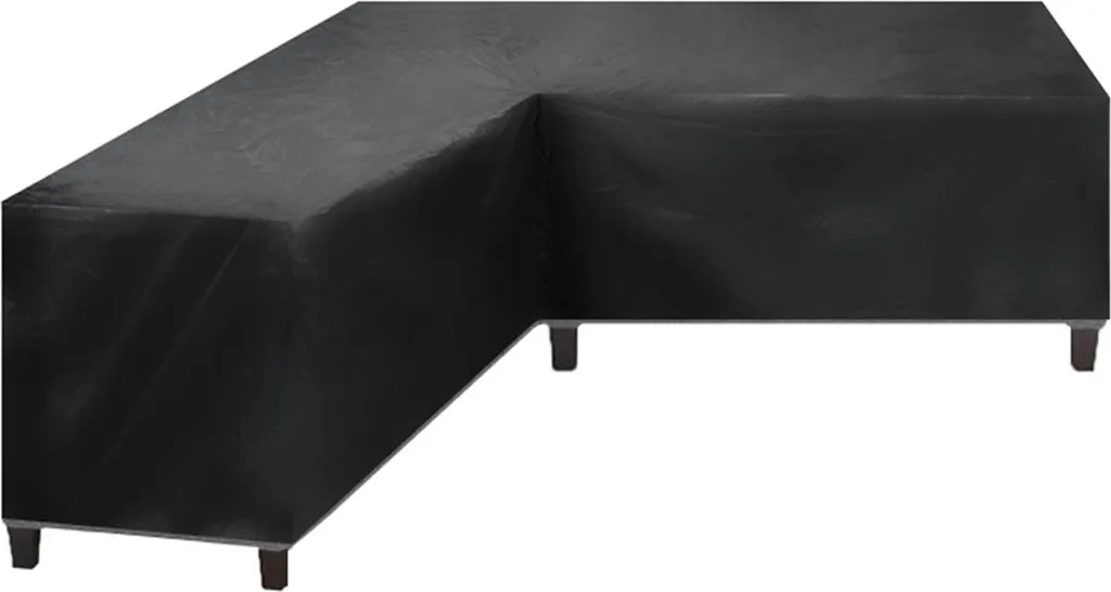 Copertura per mobili da giardino Copertura per lettini Copertura protettiva per mobili da giardino - Forma a L - 300x300x98cm - Resistente alle intemperie - Nero