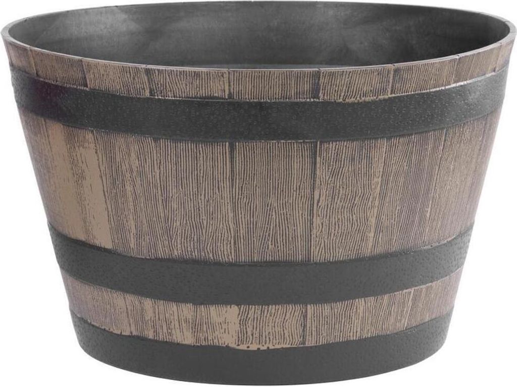 PROREGAL Blumentopf 52x30cm Holz-effekt, Fass