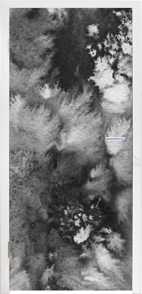 MuchoWow Türtapete Selbstklebende Türfolie Beton - Farbe - Schwarz 90x205 cm Türposter Türaufkleber Klebefolie Türklebefolie - Türaufklebern