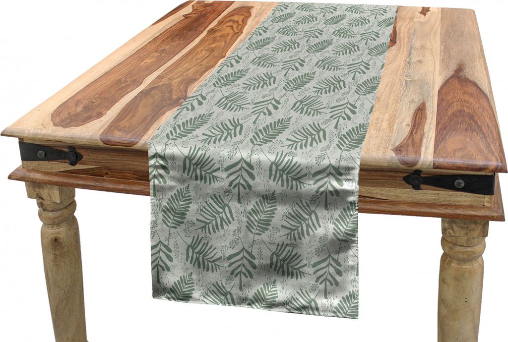 ABAKUHAUS Leafage Tischläufer, Moderne Pastellfarbene Blätter, Kräuter, Esszimmer Küche Rechteckiger Dekorativer Tischläufer, 40 x 225 cm, Sal...