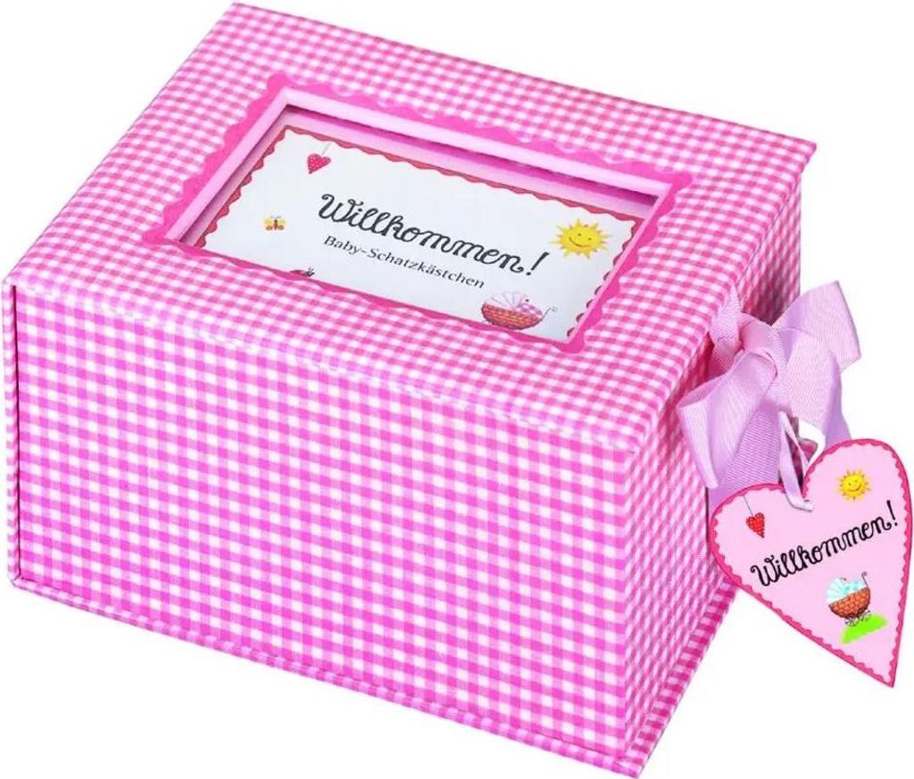 Baby-Schatzkästchen Willkommen rosa Produktbild 
