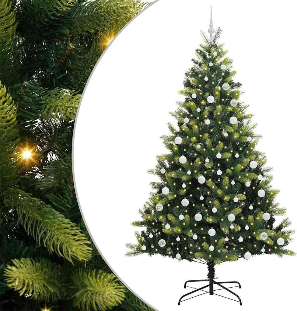 Künstlicher Klapp-Weihnachtsbaum mit 300 LEDs Grün 210 cm