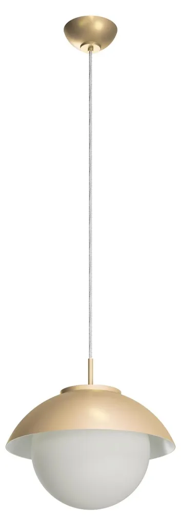 Lustre suspension en verre blanc et or LUKIDA pour éclairage intérieur