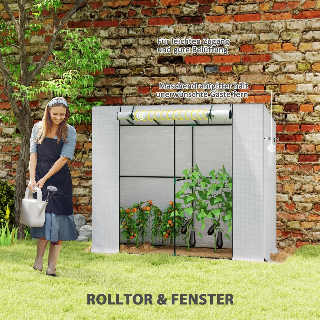 Serre murale anti-intempéries avec structure acier pour protéger vos plants - 6