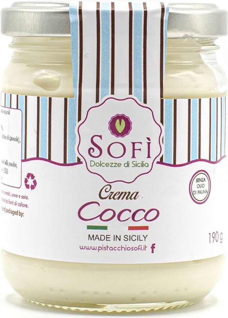 Crema Cocco, Weiße Kokosnuss Creme, ohne Palmöl, 190g, Sofì Produktbild 1