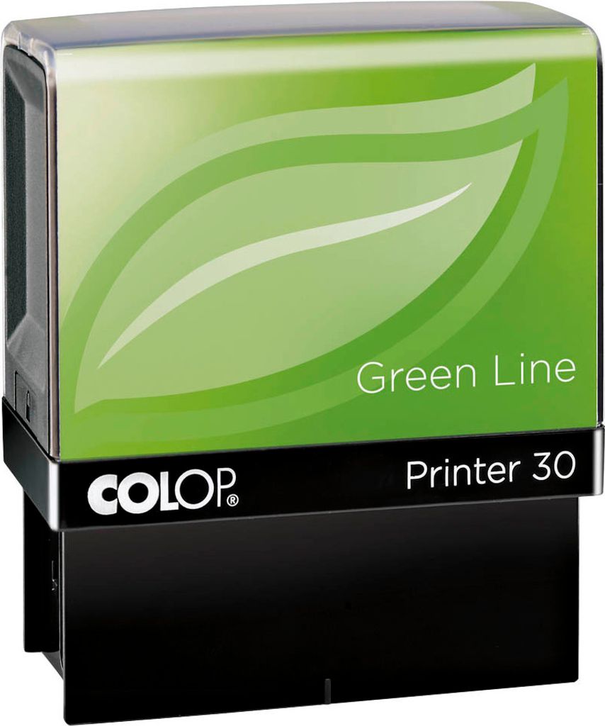 COLOP Textstempel, individualisierbar Printer 30 Green Line selbstfärbend schwarz ohne Logo, 1 St.